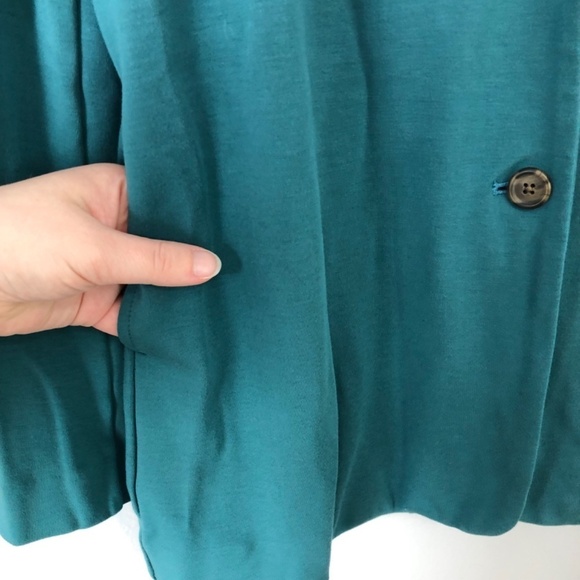 J. Jill Wearever Teal Blazer Women's Size MP Relaxed - Picture 6 of 14